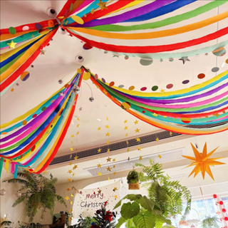 1 Rolo De Papel Crepom Streamer 25 Metros Crianças Festa De Aniversário Decoração De Teto Suprimentos De Bebê em Oferta na Shopee