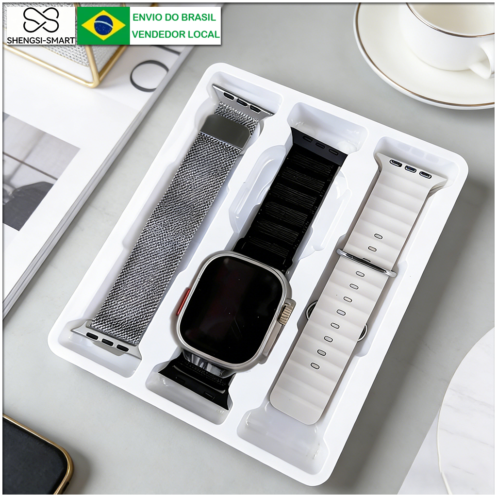 2026 novo S9 Ultra Smartwatch Chamadas Bluetooth Carregamento sem fio Monitor Frequência Cardíaca Notificação