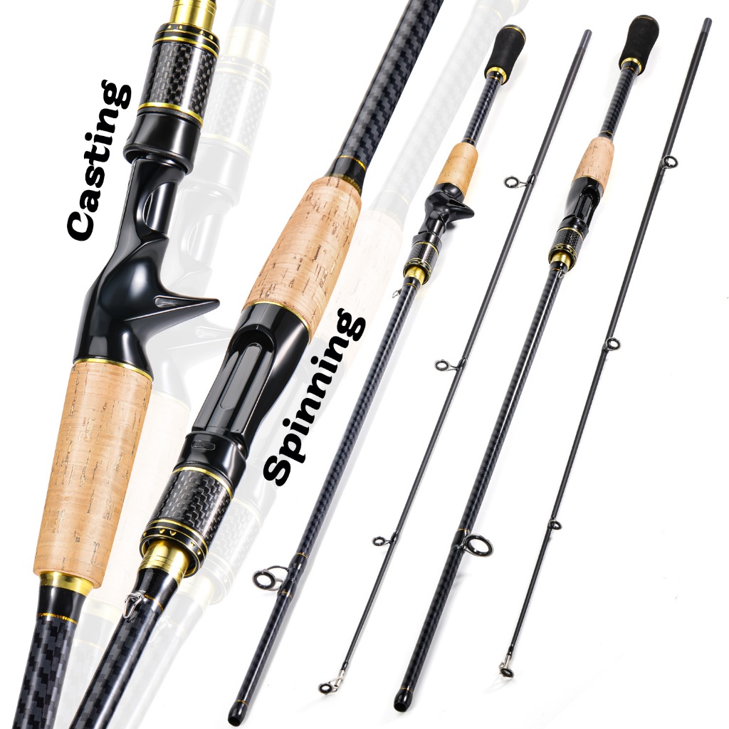 Sougayilang 2 Seções Vara De Pesca Alça De Cortiça 1.8m 10LB Potência Equipamento De Fibra De Carbono Para