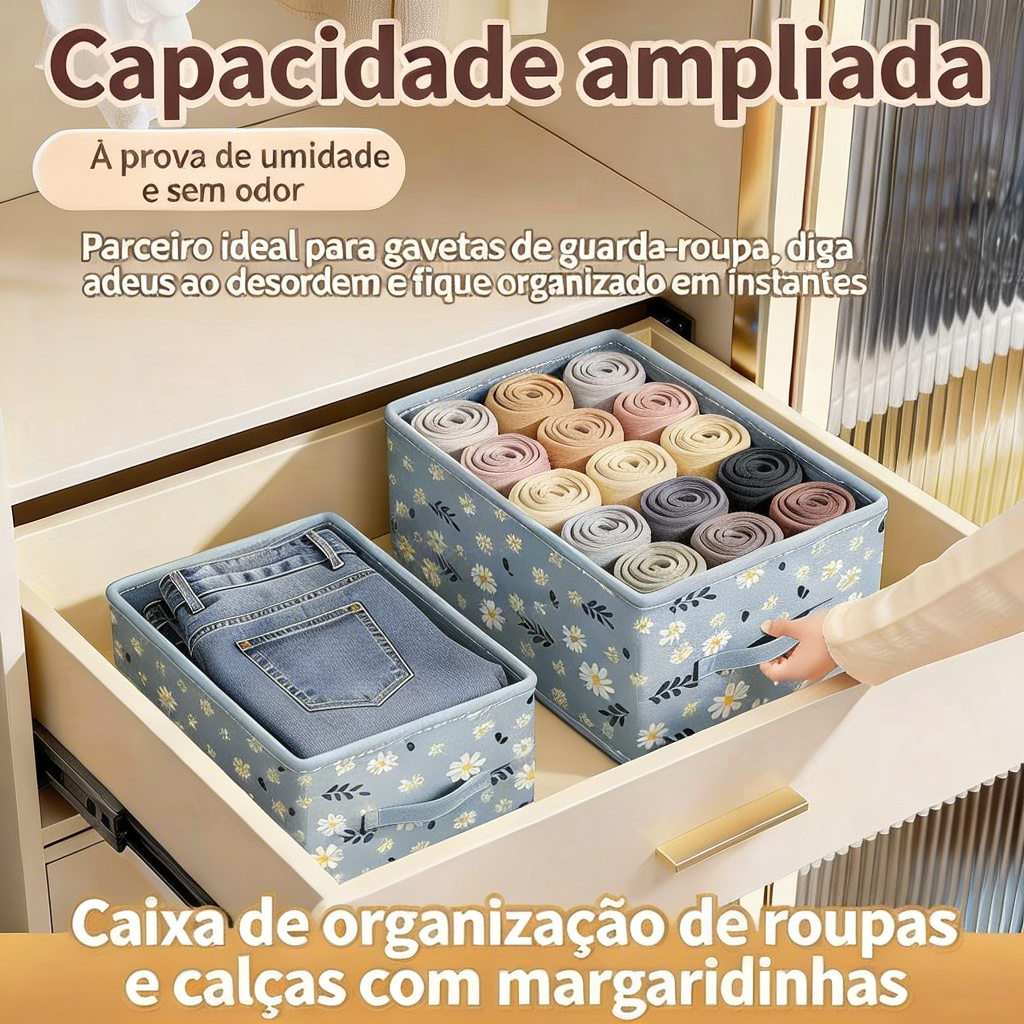 KIT4 caixa de armazenamento Organizador De Calça Jeans/Organizador De Guarda Roupa Arrumados/Separador De Roupa