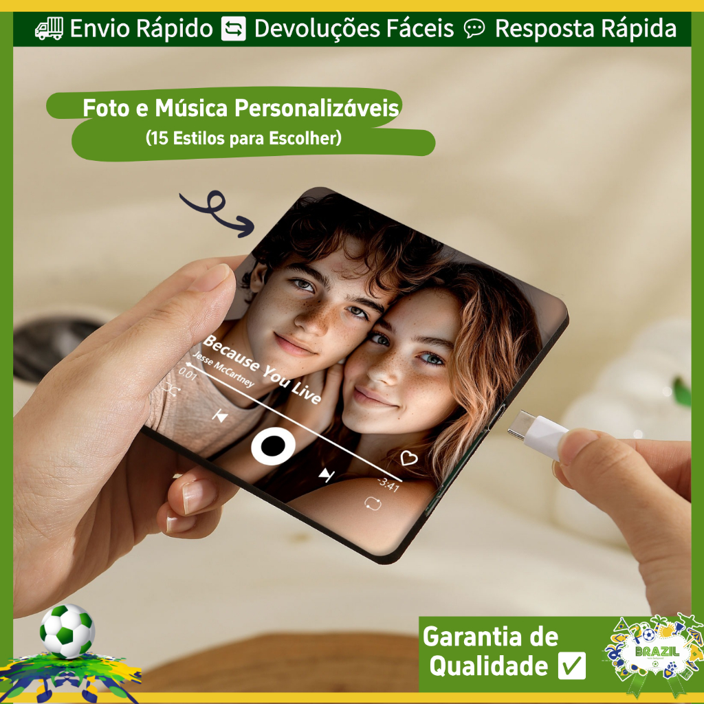 Ímã de Geladeira com Foto Música Personalizada  Presente para Dia dos Namorados/Aniversário em Oferta na Shopee