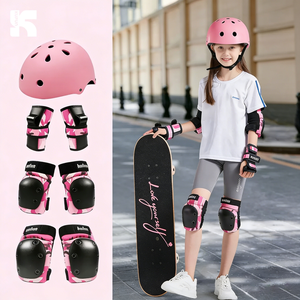 KUFUN 6 Peças Conjuntos De Cotoveleiras Camufladas Para Crianças E Adultos Ciclismo/Skate/Motocicleta/Equipamento De Pro