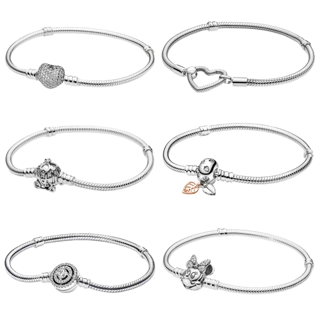Pulseira feminina clássica de prata S925, corrente requintada de osso de cobra, pingente DIY frisado, presente para namo