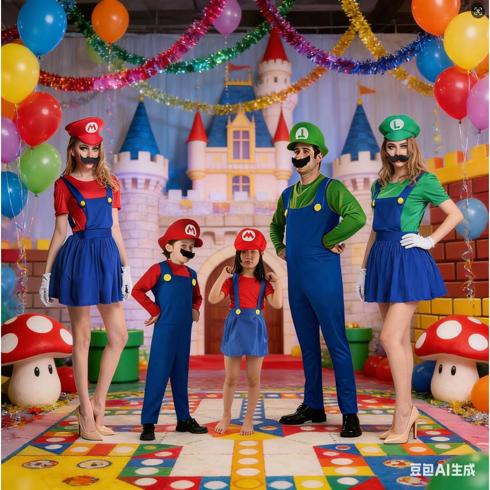 Super Mario Traje Adulto Crianças Anime Cosplay Do Desempenho De Halloween Fancy Dress Up Jardim Jogo