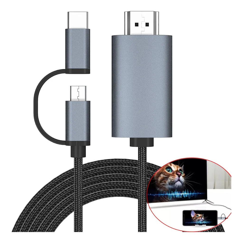 Cabo Adaptador Micro Usbc Hdmi Ld39 Cel Sem Mhl Espelha em Oferta na Shopee