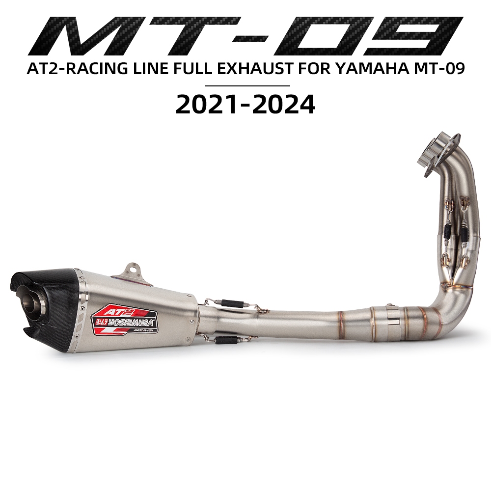 Sistema De Escape Da Motocicleta Para Yamaha MT09 2021-25 Coletor AT2 Silenciador Com DB Killer
