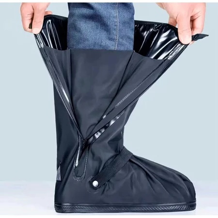 bota Galocha Impermeável Polaina Unissex para Chuva Motoqueiro Cobre Sapato Borracha Antiderrapante
