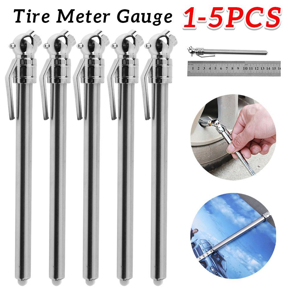 Portátil Universal Pneu Medidor De Pressão Ar Caneta Verificador Teste Aço Inoxidável Carro Veículo Motor Barômetro Sist