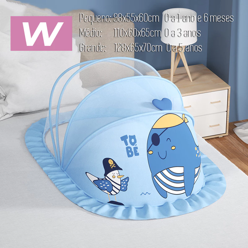 Mosquiteiro para Bebê Portátil Dobrável com Tela Respirável Anti Mosquito para Berço e Cama Infantil P M G
