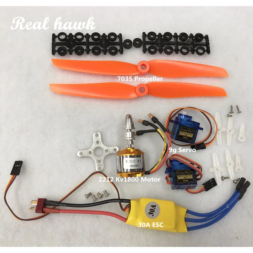 A2212 1800KV Motor Sem Escova 30A ESC Montagem Do 7035 Hélice SG90 9G Micro Servo Para Helicóptero Avião De Asa Fixa RC