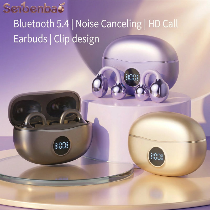 S151 Fone De Ouvido Esportivo Sem Fio Bluetooth 5.3 Earclip Condução Óssea IPX7 À Prova D'água Com Microfone Para Telefo