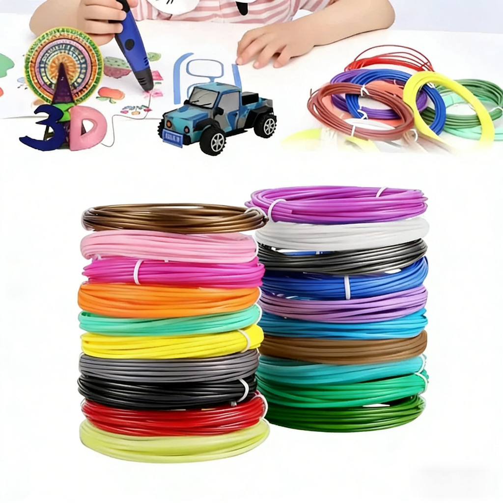 Refil Filamento Abs Kit 10 Cores 50/60/120 M Impressora 3d Caneta Vida