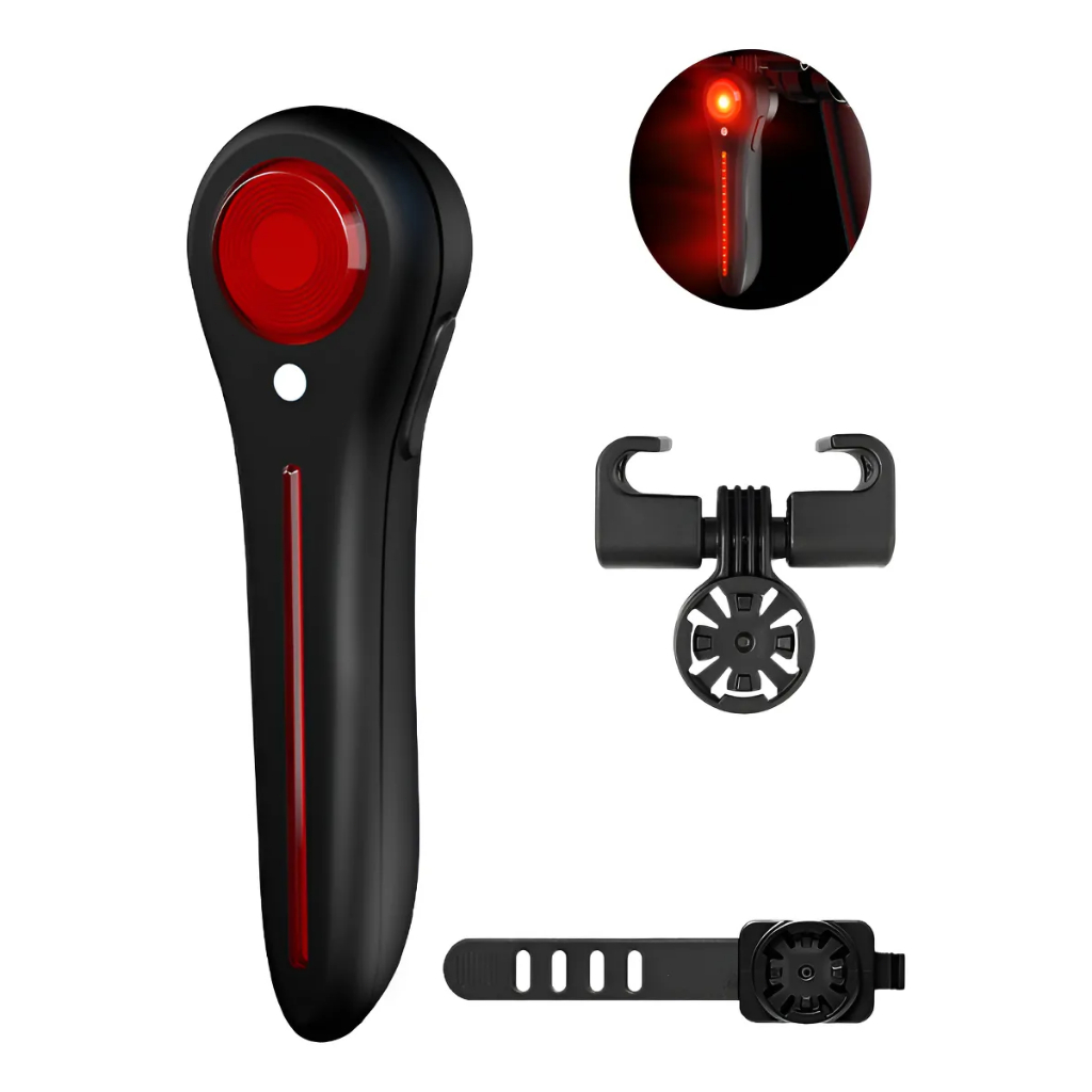 Lanterna Sinalizador Led Bike Traseira Detecção Inteligente Preto