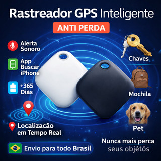 Localizador GPS Anti Perda Compatível com iPhone Rastreador para Chaves Carteira Mochila