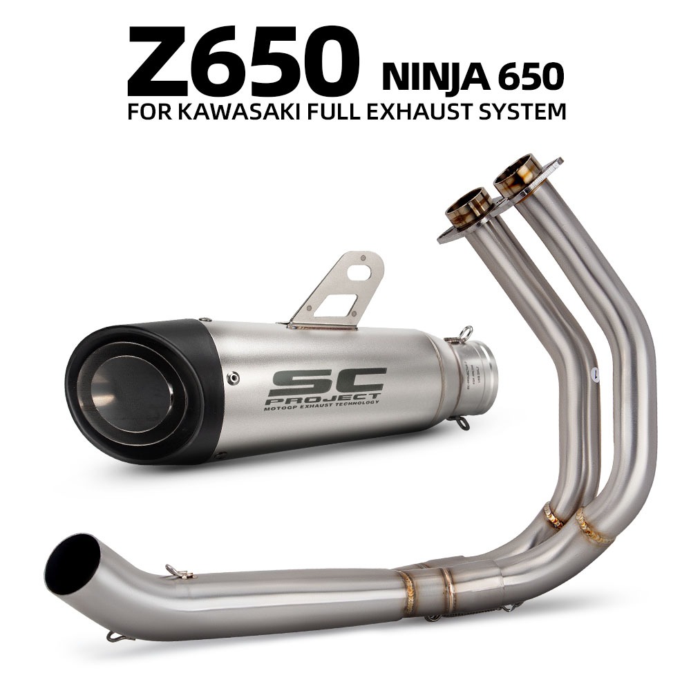Para Kawasaki Ninja650 Z650 2017-2023 Sistema De Escape Da Motocicleta Cabeçalhos Tubo SC Projeto Silenciador