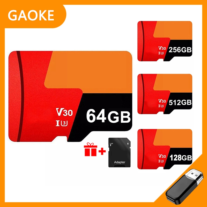 Mini cartão SD/TF 128GB/256GB/512GB/1TB Classe 10 Cartão de memória Flash de alta velocidade