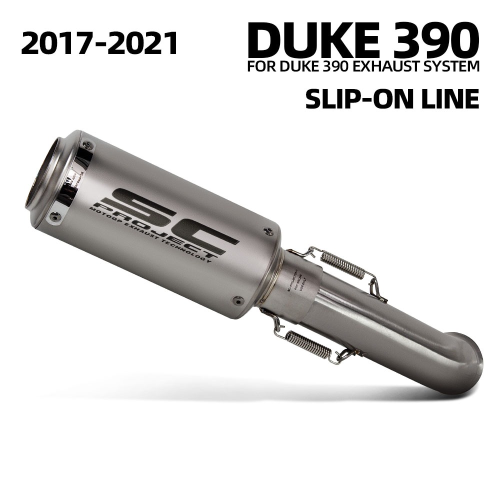 Para DUKE390 DUKE250 2017-2021 Motocicleta Deslizamento Em Linha Escape Tubo Médio Silenciador