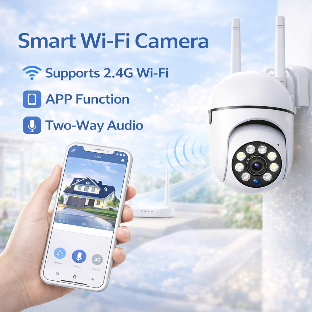 Câmera WiFi Sem Fio Com Intercomunicador De Áudio Bidirecional De Vigilância De Segurança Inteligente Para Monitoramento