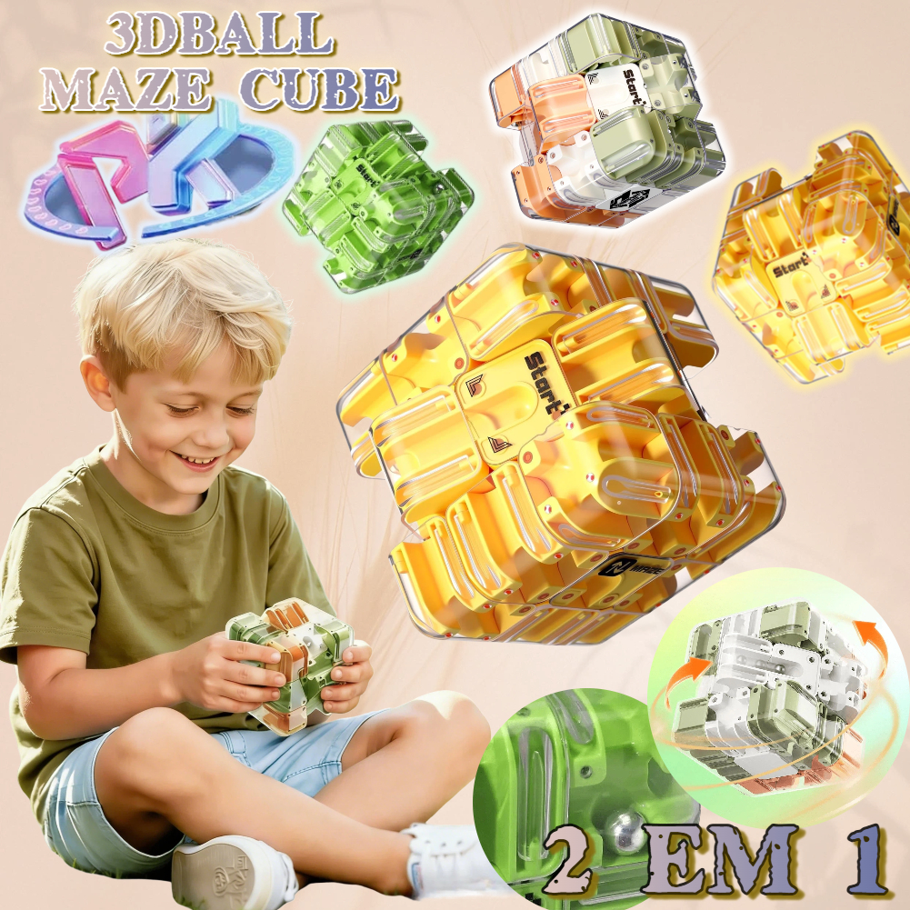 3D Tridimensional Jogo e Brinquedo Labirinto Montessori - Cubo 3x3 Pensamento ativo para Alívio Presentes para crianças