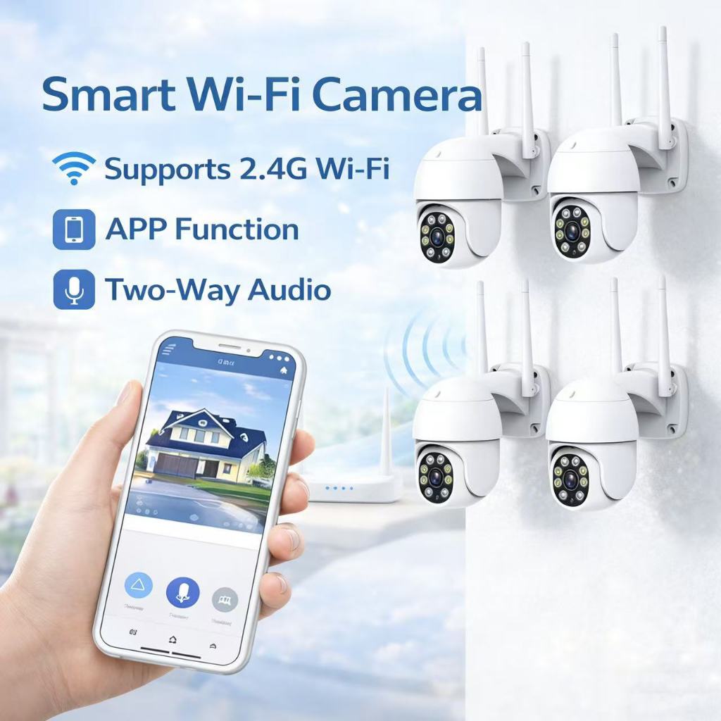 2026 Novo 360 ° Câmera IP Sem Fio HD À Prova D'água Com Visão Noturna IR 4k 1080P , Amplamente Utilizada Para Segu