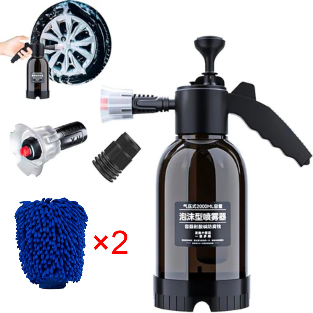 Multifuncional Pulverizador Borrifador Pressão snow foam manual 2l + 2 Bico+ 2 Lavagem Luvas carro em Oferta na Shopee