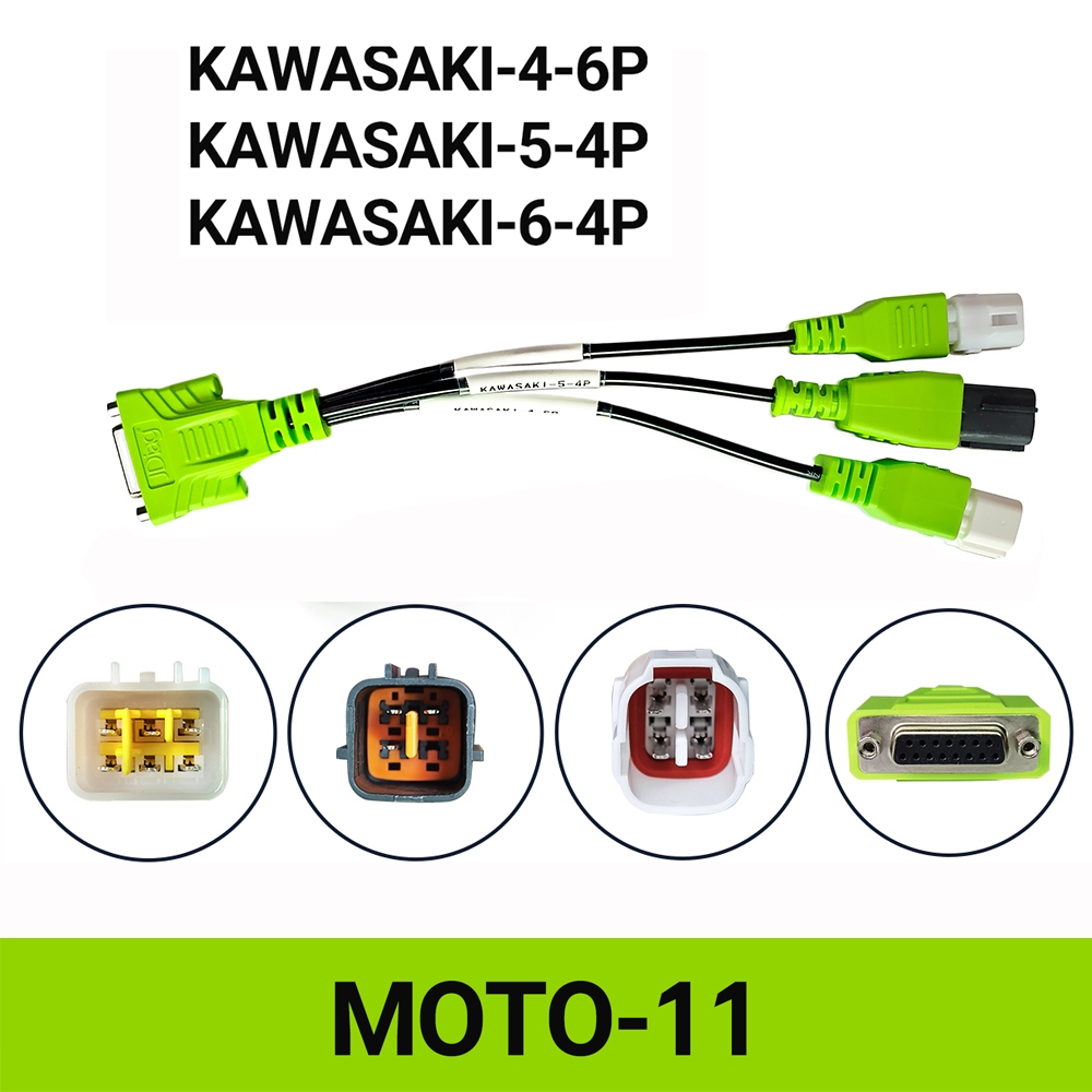 Cabo De Diagnóstico De Motocicleta MOTO-11 3 Em 1 Para Kawasaki-4 6PIN 5 4PIN 6 4PIN DB15PIN Linha De Conexão Funciona C