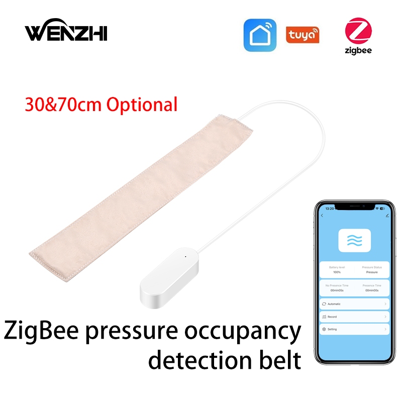 Zigbee Pressão Senor Ocupação/Detector De Presença Cinto De Estresse Escondido Na Cama/Sofá Alimentado Por Bateria Tuya 
