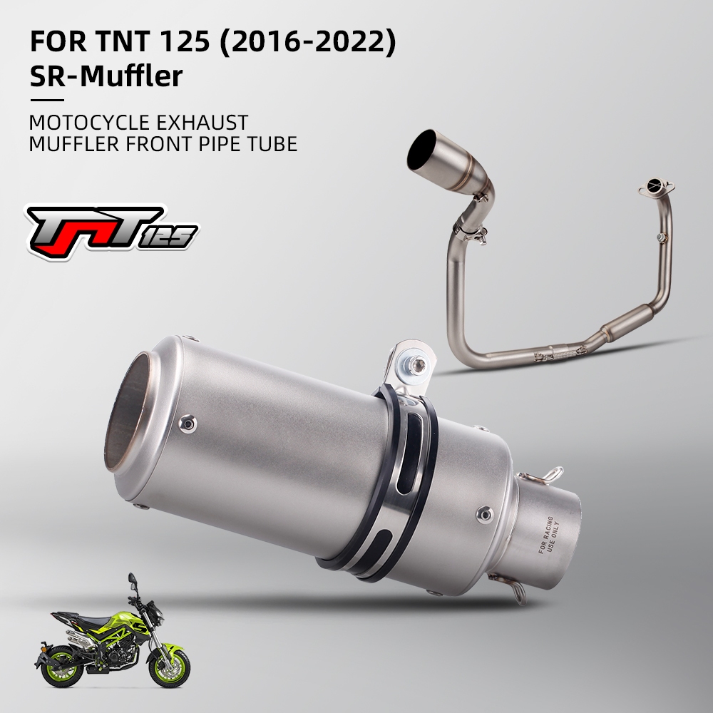 Para Benelli TNT125 TNT 125 135 16-22 Tubo De Ligação Dianteira Da Motocicleta Com Silenciador