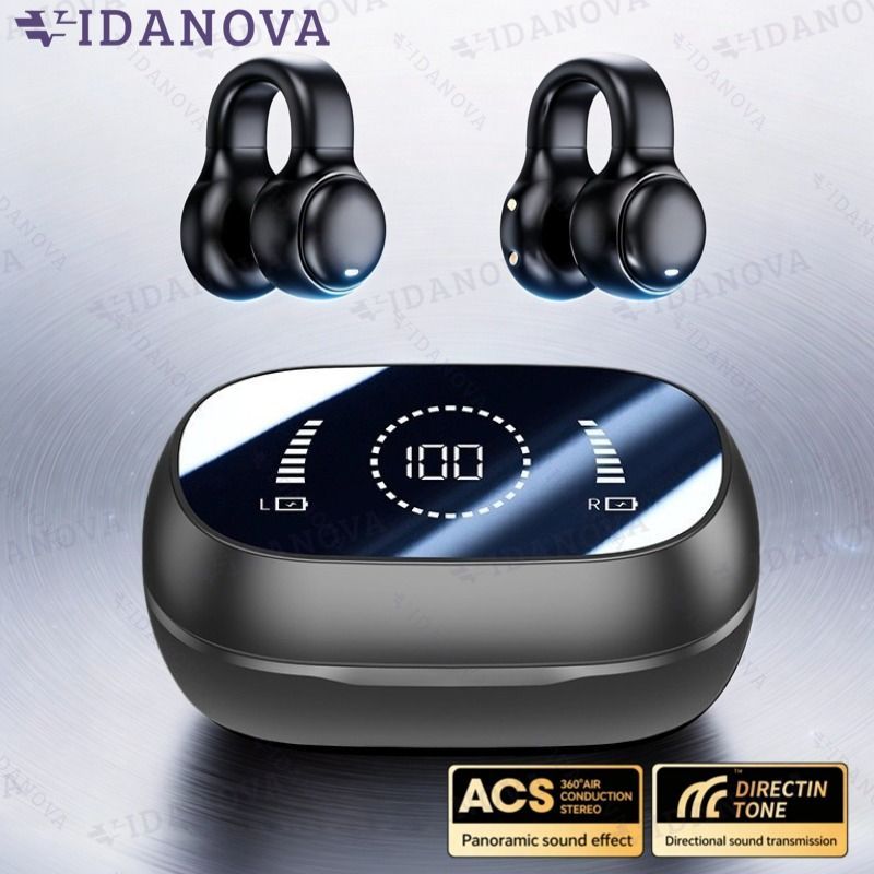 SPRISE Clipe De Orelha Bluetooth Fones De Ouvido LED Display Inteligente On-Ear Mini Fone Cancelamento De Ruído TWS