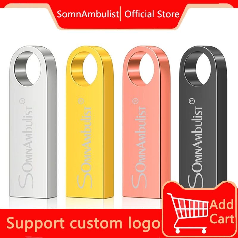 Imagem Unidade Flash USB de Metal durável 128MB/512MB/8GB/32GB logotipo personalizado