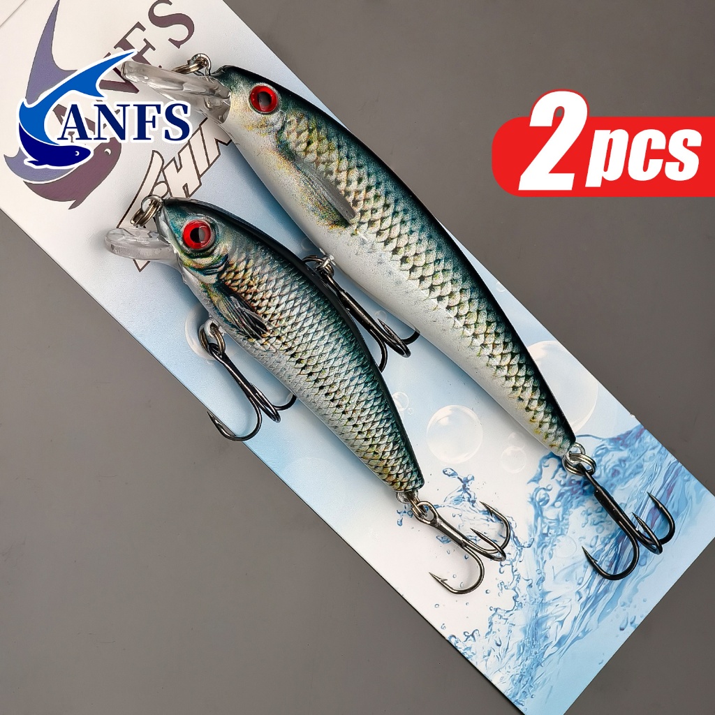 2 Pçs Colorido Afundando Minnow Iscas De Pesca-Design Realista Artificiais Com Padrões Vibrantes Para Em Água Salgada De