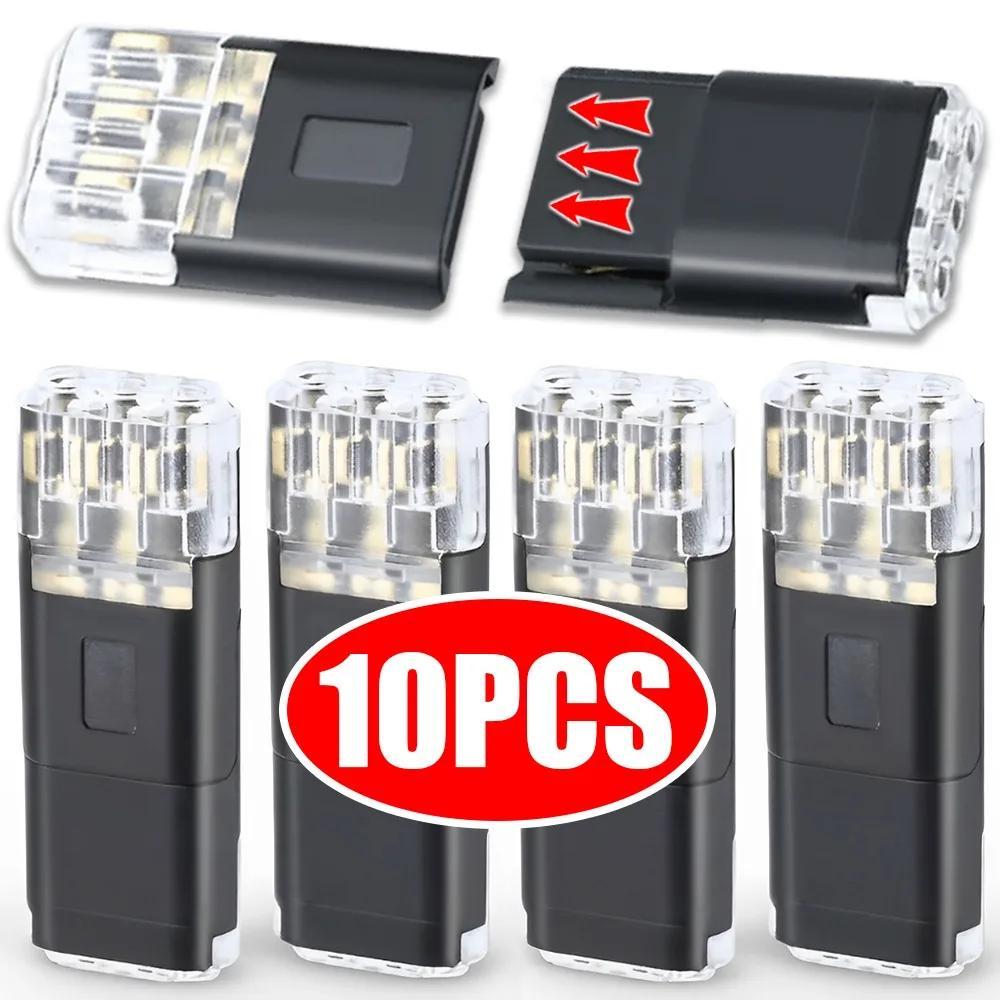 2-10 Pces Terminal De Conexão Rápida De 3 Pinos Conector Elétrico Emenda Bloco Multiuso Compacto Para Carro , Motociclet