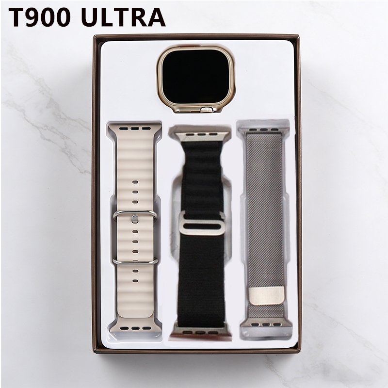 Nova série T900 ULTRA com carregador Smart Watch 3 em 1 monitoramento de frequência cardíaca em estoque pronto