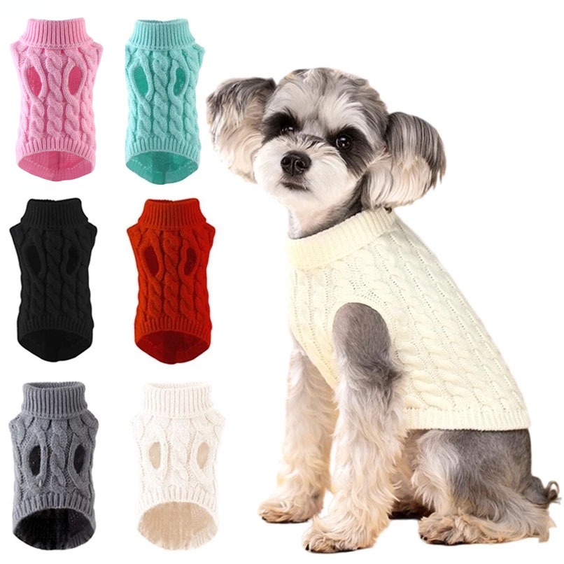 Suéter Quente De Inverno Para Cães E Gatos Pequenos Médios , Camiseta Com Gola Alta