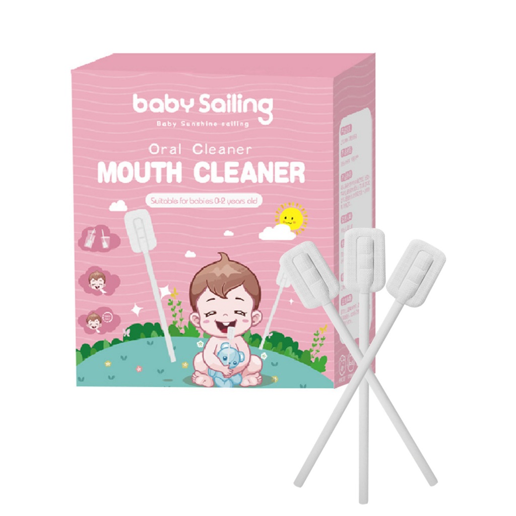 Escova Dedeira Bebê para Recém Nascido - Limpador de Língua com Gaze Oral Descartável (30 Pcs) Higiene Bucal 0-24 Meses