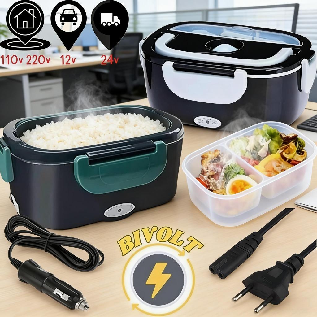 Marmita Elétrica Portátil 2 em 1 Bivolt 12V/24V Veicular 110V/220V Residencial Ideal para Carro, Caminhão, Uber e Casa em Oferta na Shopee
