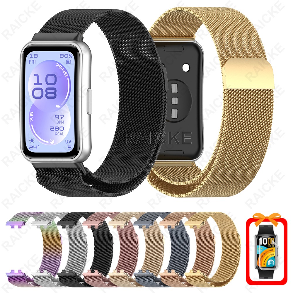 Pulseira De Relógio De Substituição De Metal Magnética Milanesa Para Huawei Band 11 pro/11/10/9/8