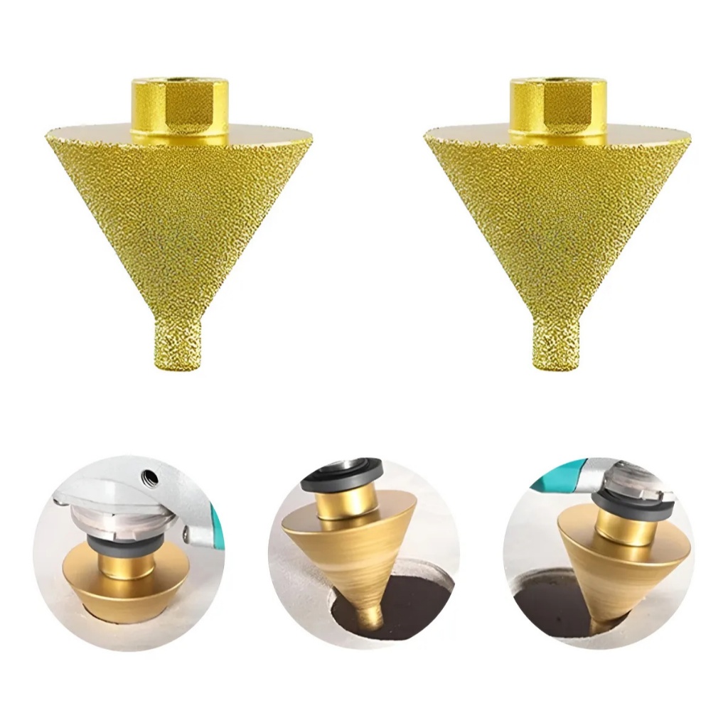2pc Broca Cônica Chanfro Diamante M14 50mm