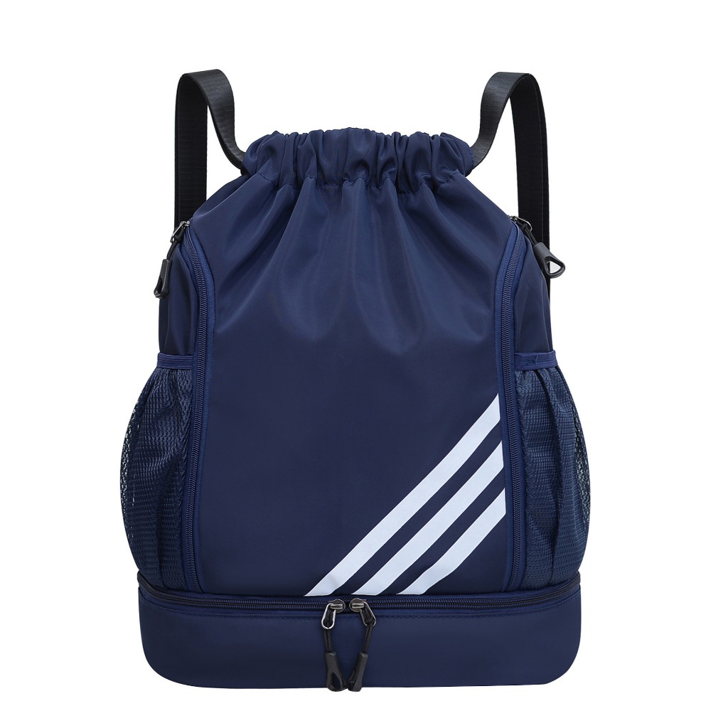 Mochila Leve Para Academia Com Cordão E Bolso Sapatos , Bolsa Esportiva De Grande Capacidade Basquete , Futebol , Nataçã