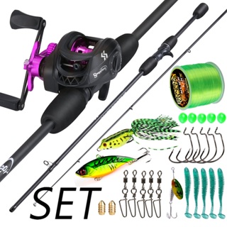 Sougayilang 1.8m Vara De Pesca Carretel Linha Isca Conjunto UL Fibra Carbono Com 4 Cores Metal 7.2 : 1 Relação Engrenage em Oferta na Shopee