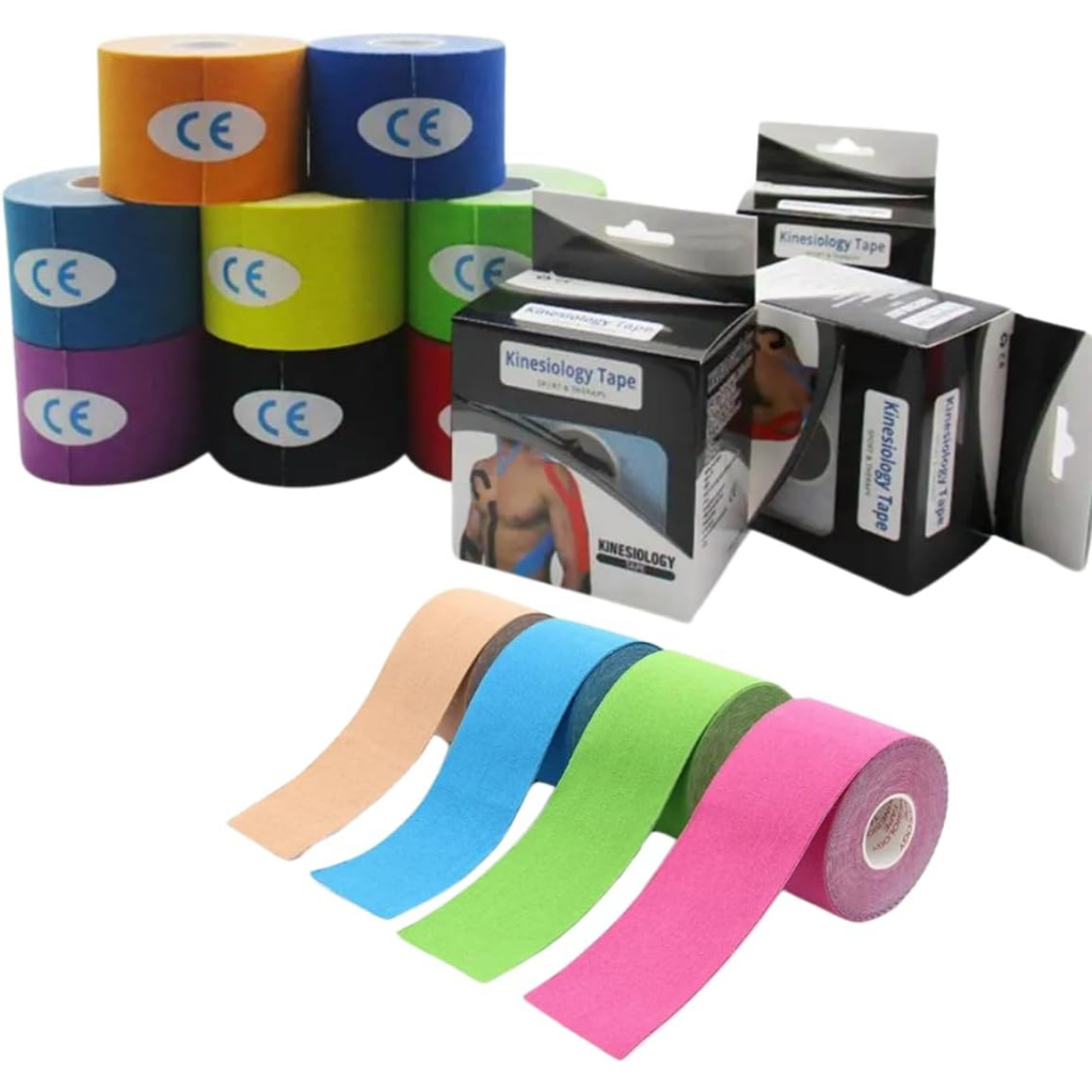 4 rolos de adesivo de efeito Intramuscular 5cm x 5m-fita de fisioterapia elástica, usada para aliviar dores, suporte mus