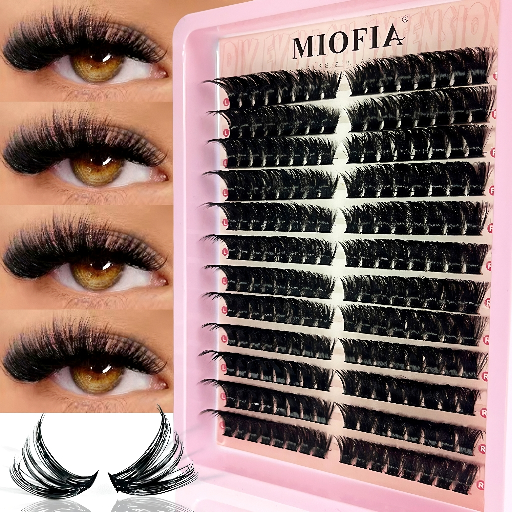 MIOFIA3D Conjunto de Cílios, comprimento de 8 a 16 mm, cílios falsos macios e elegantes, ideal para iniciantes