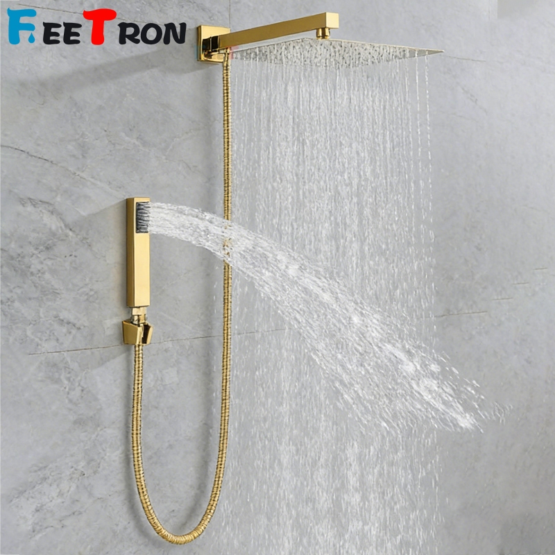 Ducha Chuveiro 20x20cm Inox Quadrada Com Desviador e Ducha Manual em Oferta na Shopee