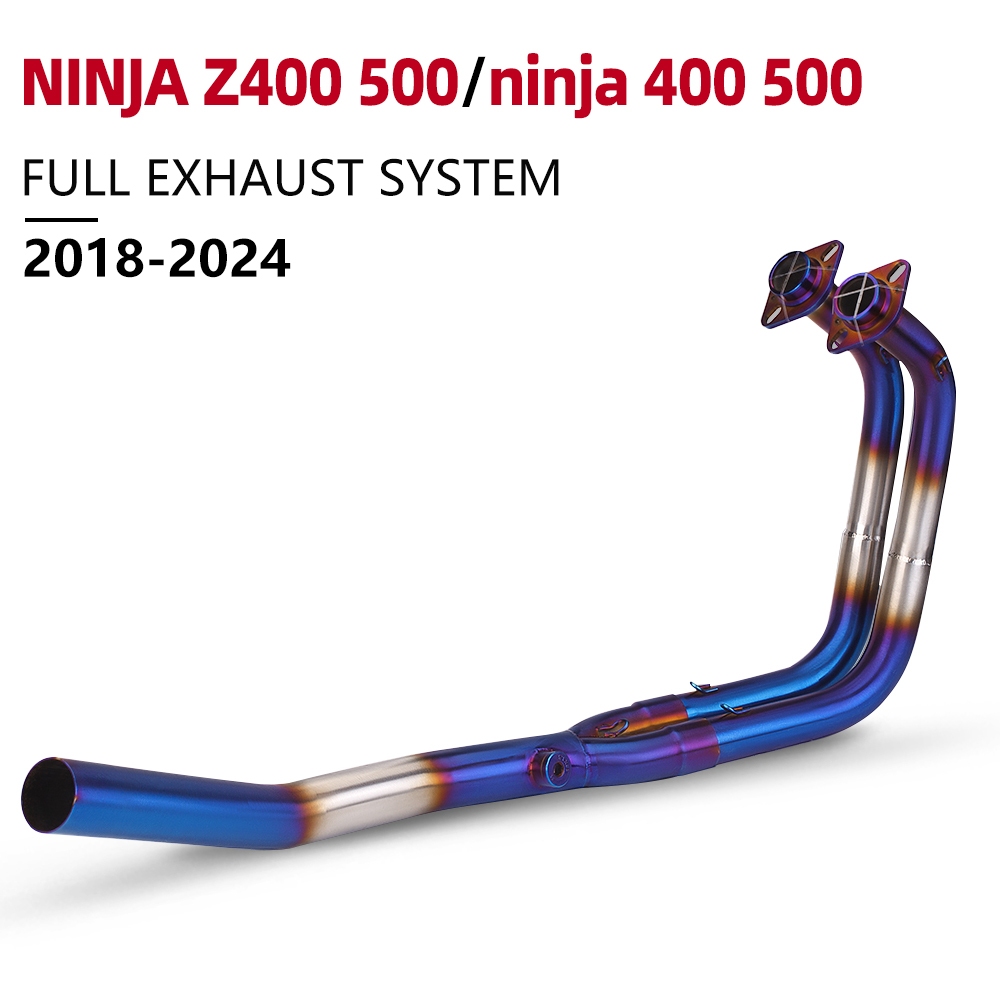 Para Kawasaki Ninja400 Ninja500 Z400 Z500 2018-2024 Moto Coletor De Escape Frente Tubo Ligação Intermediária