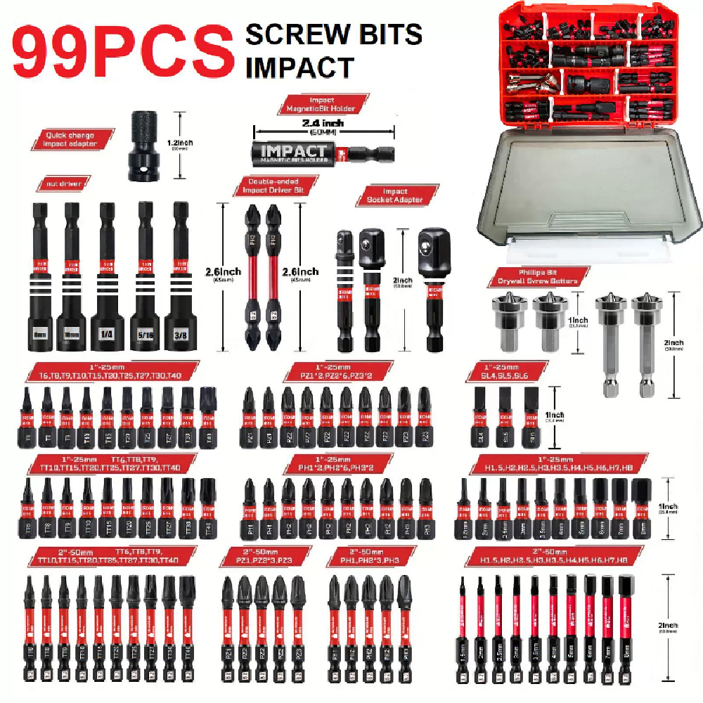 Kit 99 Bits de Precisão S2 Resistente a Impacto para Reparos com Estojo de Cinto em Oferta na Shopee