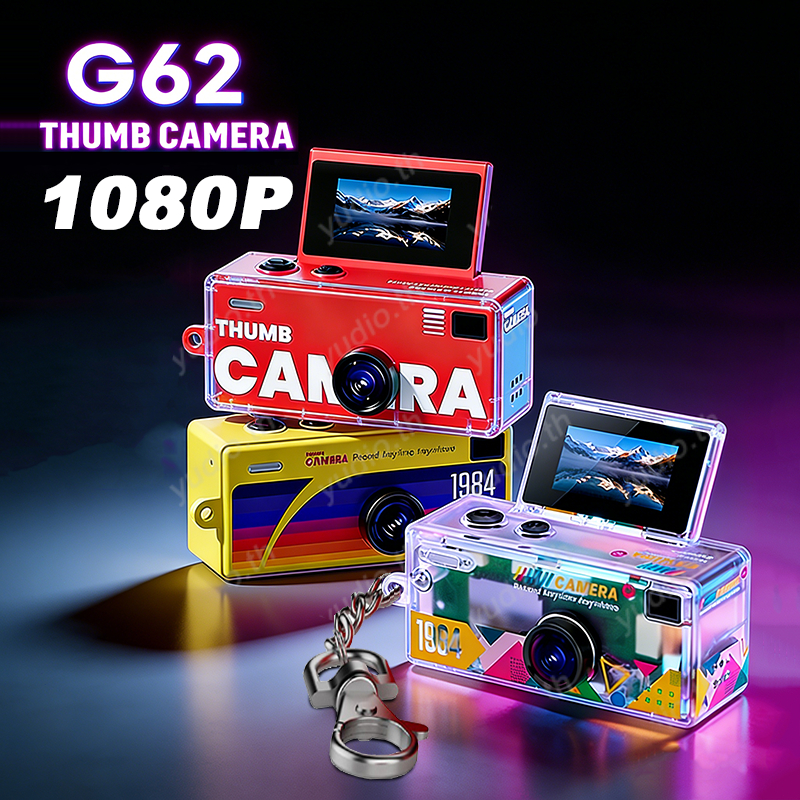 Mini Câmera De Polegar 1080P HD Chaveiro Digital Com Lanterna De Tela Flip Gravador De Vídeo Leve Para Viagens De Vlog