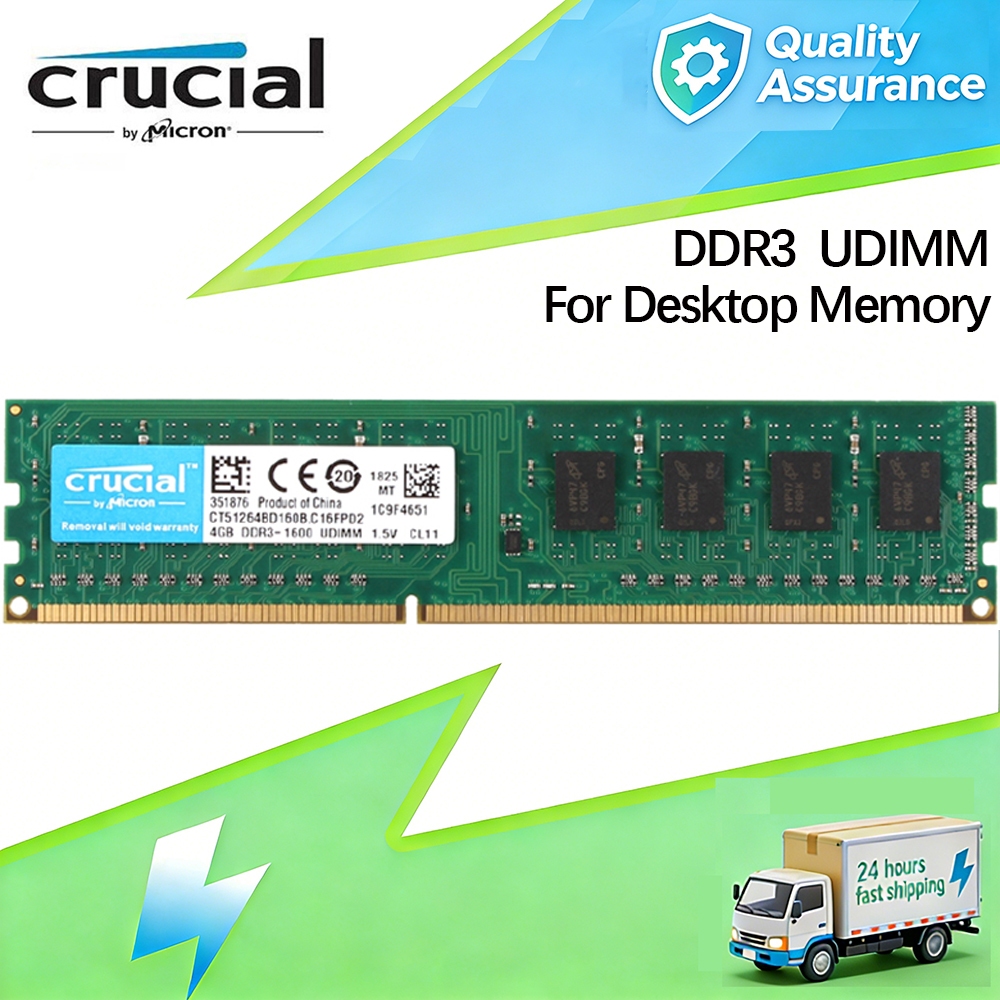 Crucial DDR3 DDR3L 4g 8g 1600mhz 1333mhz 1066Mhz Desktop RAM 1.35V PC Para Memória 1.5v PC3-10600U U-DIMM