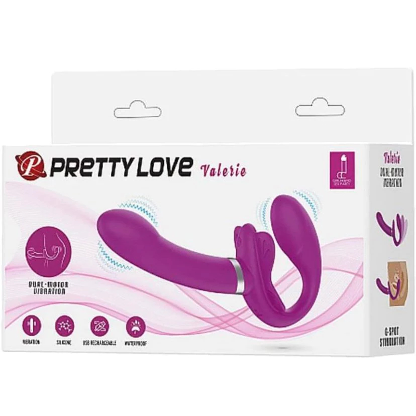 Feminino Duplo Vibrador Sem Alças Strapon Bonito Amor Brinquedos Sexuais Para Lésbica