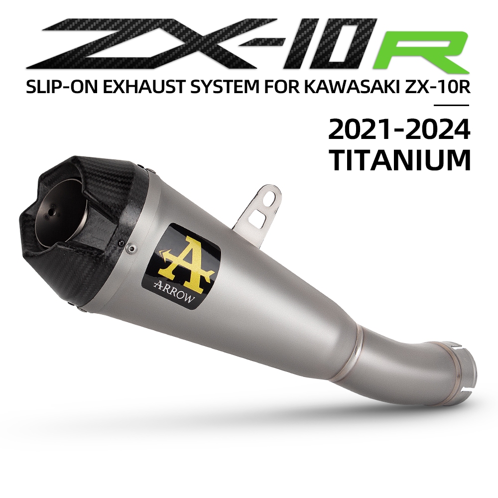 Moto ARROW Escape Liga De Titânio Meio Cauda Link Tubo Silenciador Ponta Carbono Para ZX10R ZX-10R 2021-2026