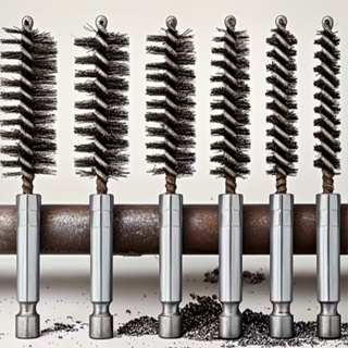 Escova De Furo De Aço Inoxidável 6PCS ,  Hexagonal de 1/4 Tamanhos Diferentes 8/10/12/15/17/19MM Arame Com Cerdas em Oferta na Shopee